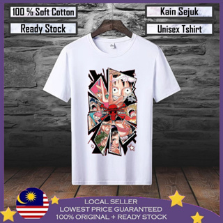 เสื้อยืด ผ้าฝ้าย 100% พิมพ์ลาย One Piece Baju Gundam Baju Viral Lelaki พรีเมี่ยม สําหรับผู้ชาย