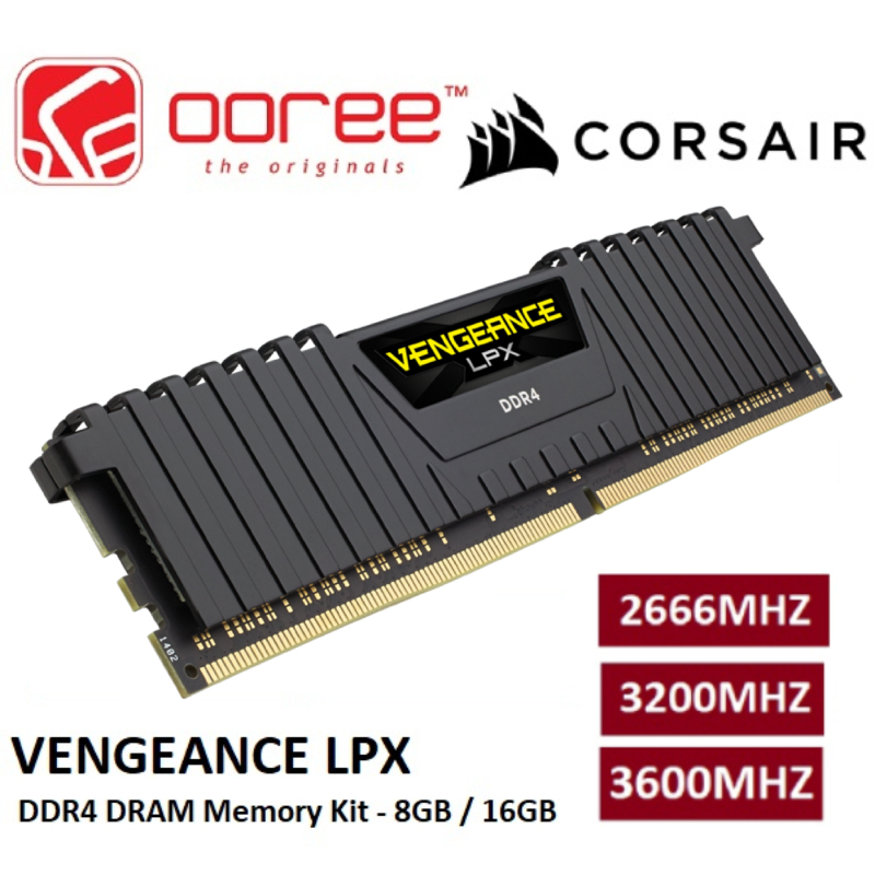 Corsair VENGEANCE LPX DDR4 แรมหน่วยความจํา PC และคอมพิวเตอร์ 2666MHZ 3200MHZ 3600MHZ ( 8GB 16GB )