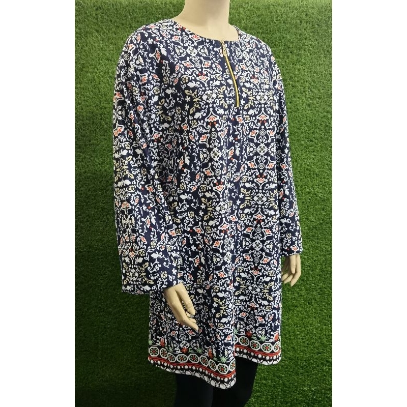 Mwin shop - เสื้อเบลาส์สตรีลายดอกไม้ (Kain Tebal)