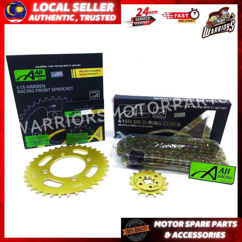 YAMAHA LC135 V1-V7/RXZ/Y125Z/Y110 [AJI RACING] 415H ERO O-RING RACING CHAIN SPROCKET SET DRIVE KIT R