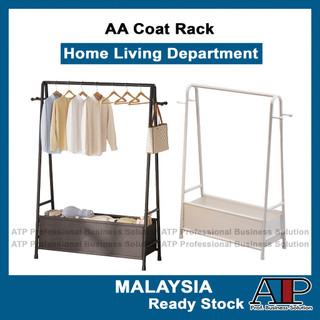 Furniture🛋️ Double AA Clothes Rack Simple Coat Rack Bedroom Cloth Organizer Hanger Rak Pakaian Standing Shelf LHTP
