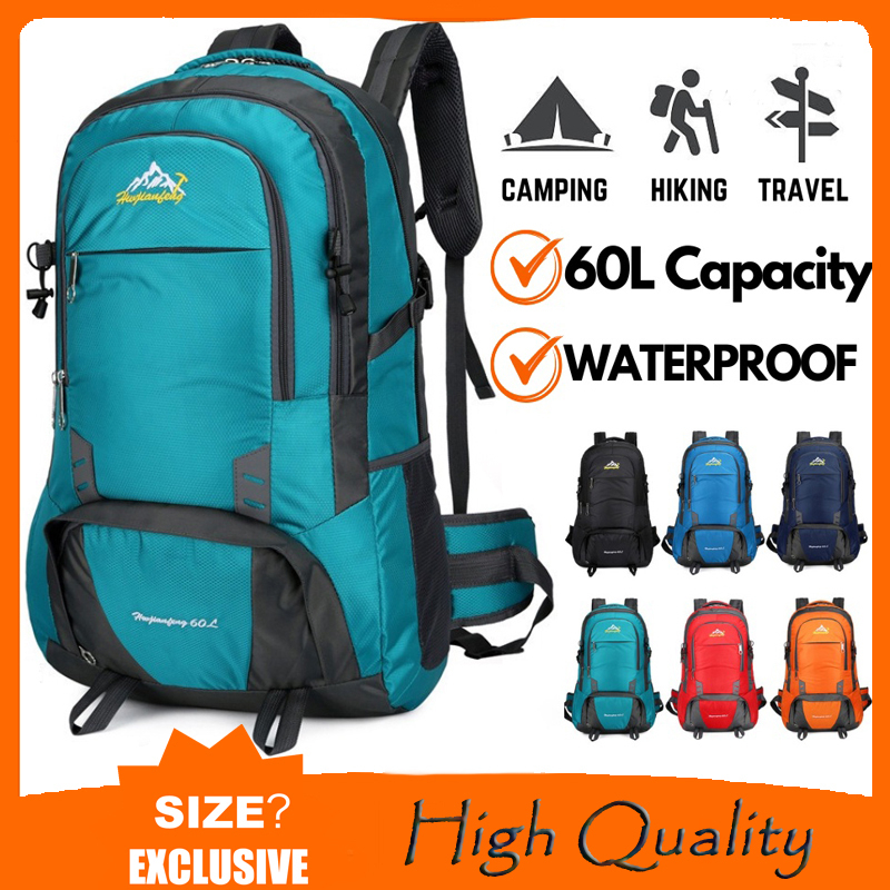 แบรนด์ใหม่ 100% และคุณภาพสูง 60L Premium Travel Bagpack กระเป๋าเป้สะพายหลังกันน้ํากระเป๋าเดินป่า Pac