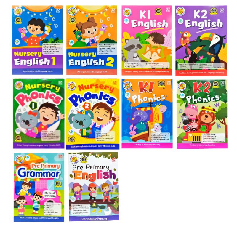 [Pelangi] สถานรับเลี้ยงเด็กหนังสือภาษาอังกฤษ Bright Kids, K1, K2, Pre-Partary,Phonics,Grammar,สมุดงา