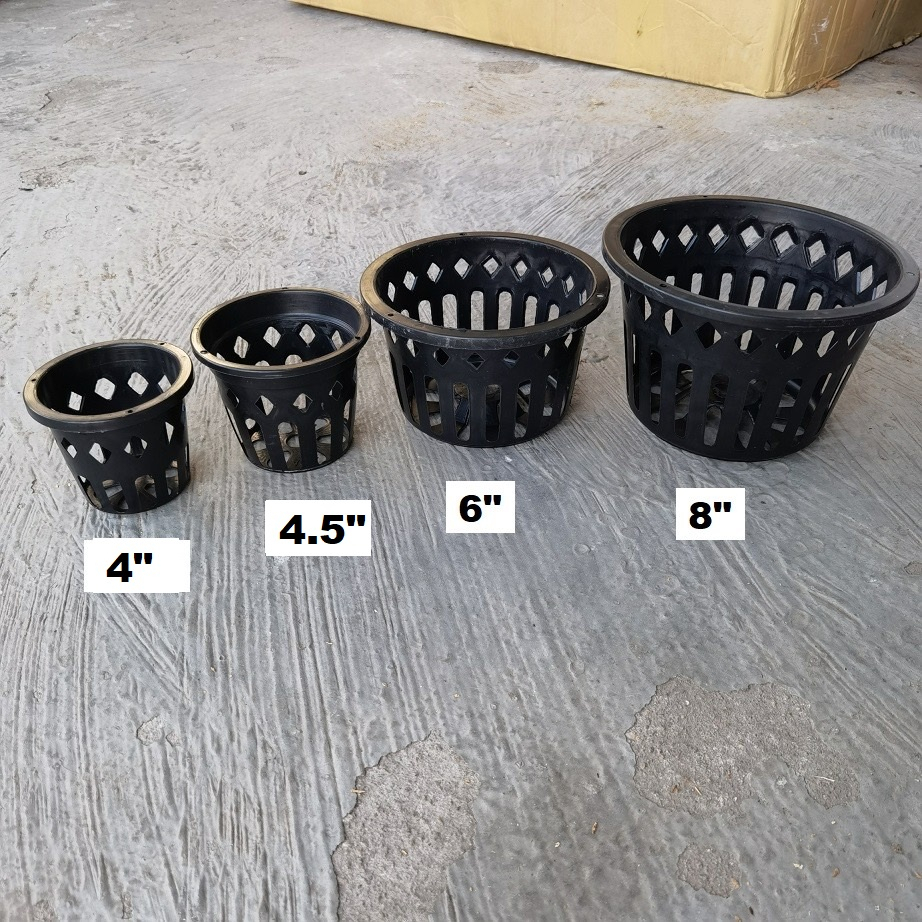 ตะกร้าพลาสติกสีดํา Orchid Pot Pasu Bunga Orkid 花盆