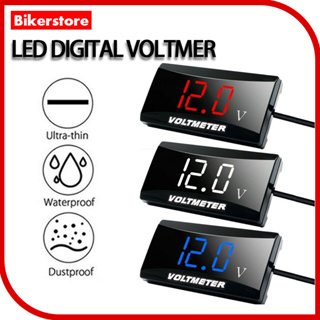 โวลต์มิเตอร์ PETAK 12V 24V ดิจิทัล LED รถจักรยานยนต์ รถบรรทุก 12V-150V แรงดันไฟฟ้า กันน้ํา โวลต์มิเตอร์