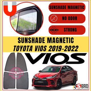 ม่านบังแดดแม่เหล็ก ป้องกันแสงสะท้อน สําหรับรถยนต์ Toyota Vios 2019-2022 4 ชิ้น