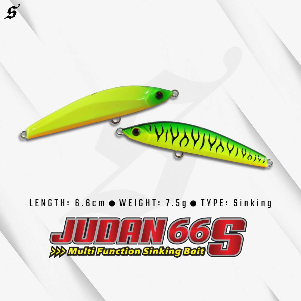 Senses Fishing Judan 66S 66mm 7.5g พร้อมตะขอ 3x เหยื่อตกปลาดินสอจมแบบเงียบ