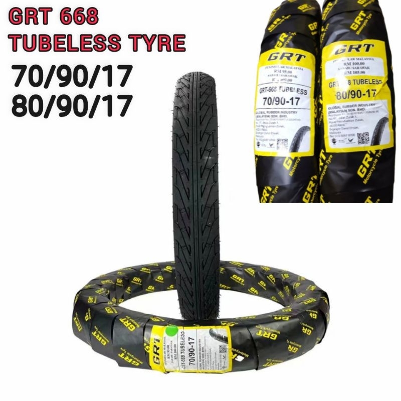 TIRE GRT 668 TAYAR TUBELESS BUNGA CORSA SPORT RAIN 70/90/17- 80/90/17