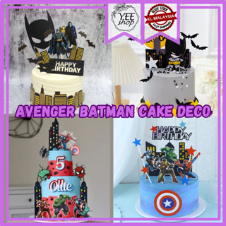 ชุดท็อปเปอร์กระดาษ ลาย Spiderman Batman Bat Frozen Paw Patrol Avenger Hulk สําหรับตกแต่งเค้ก