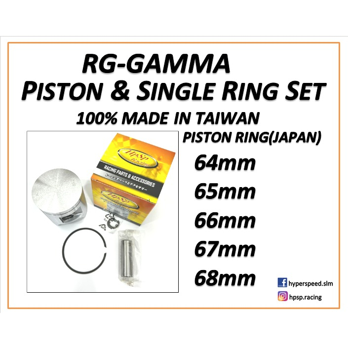 ชุด HPSP RACING RG-GAMMA PISTON & SINGLE RING