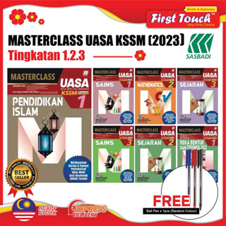 [Sasbadi] หนังสืออ้างอิง 2023: Masterclass UASA KSSM ตรวจสอบระดับ 1.2.3 (2023) FOC ปากกาเจล ปากกาลูกลื่น