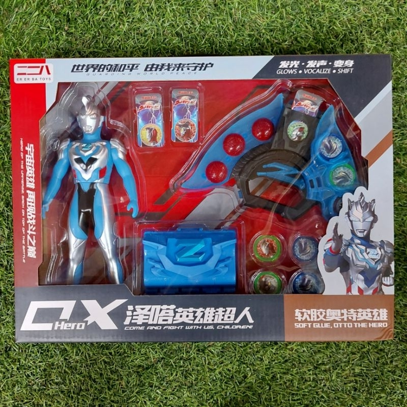 Dx Hero Set ฟิกเกอร์ Ultraman Z ของ Nigan Seven人 พร้อม Z Riser & Z Holder Set ชุดของเล่นซูเปอร์ฮีโร่