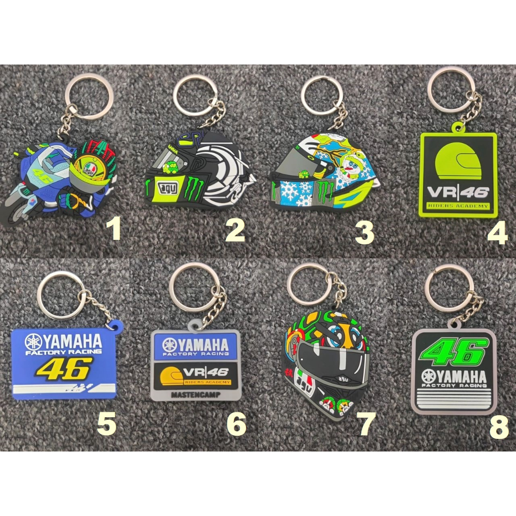 พวงกุญแจ GETAH MOTORCYCLE HELMET MOTORBIKE YAMAHA LOGO 46 TURTLE KEYCHAIN ROSSI YAMAHA LOGO