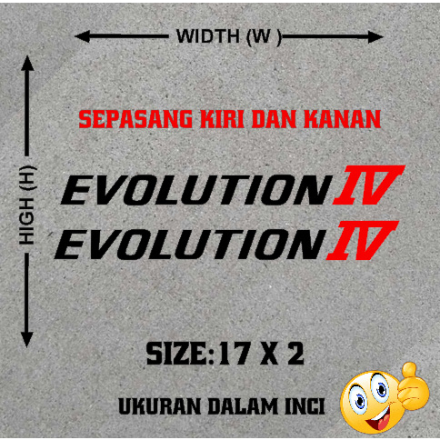 สติ๊กเกอร์ EVOLUTION 4 PROTON EVO MITSUBITSHHI