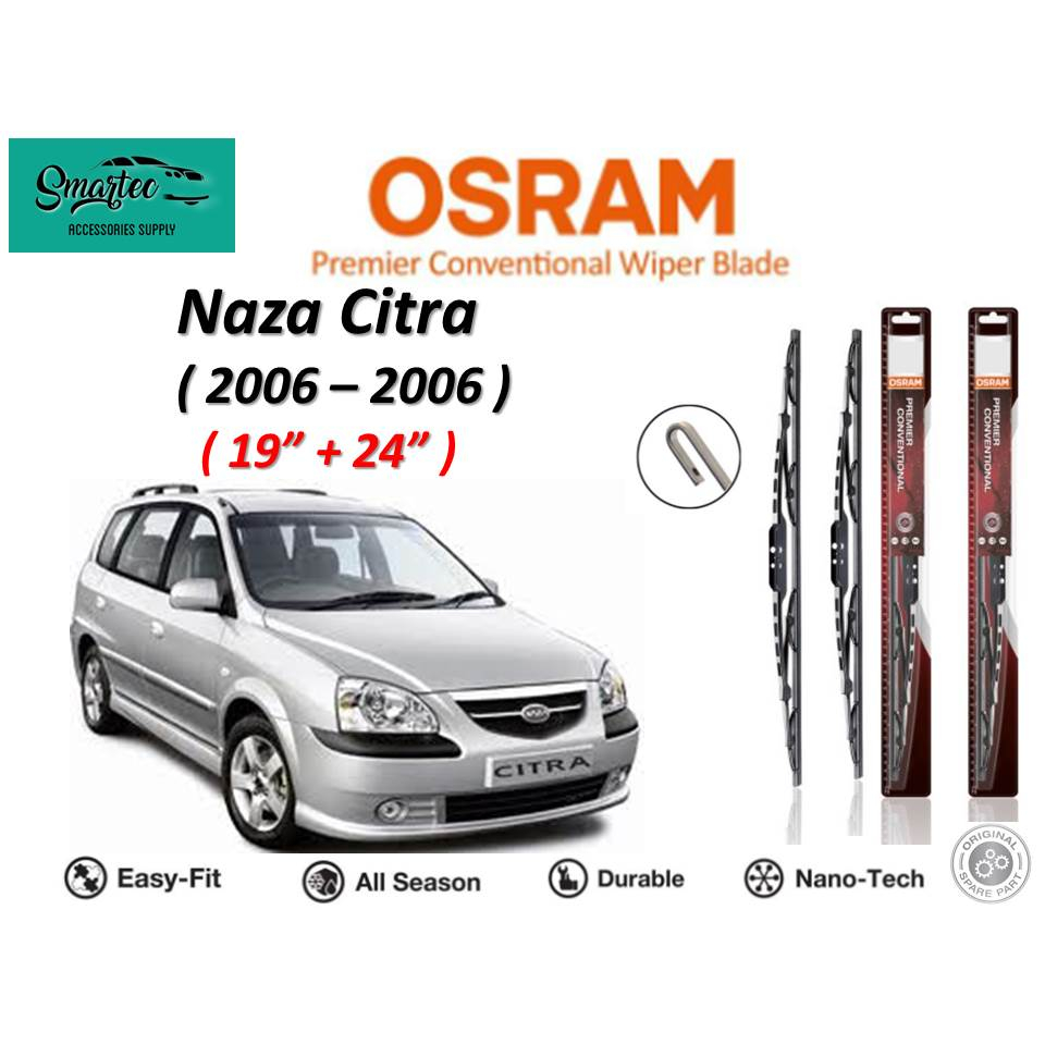 Osram Premier Conventional Blade ( U Hook ) สําหรับ Naza Citra ปี 2002 - 2006 ( 19" + 24" )