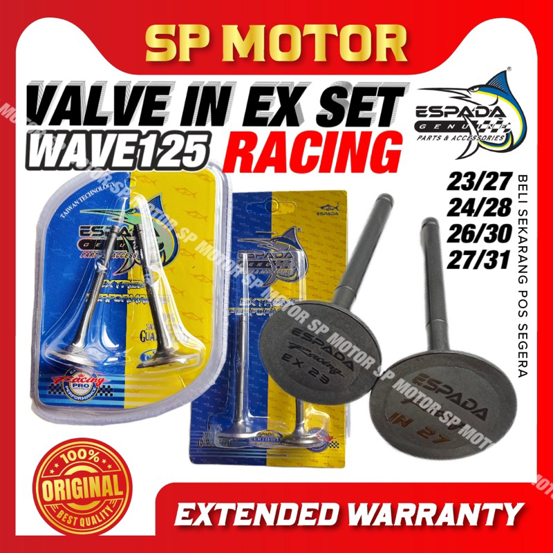 Honda WAVE125 WAVE 125 RACING VALVE IN EX SET 23/27 24/28 26/30 27/31 ESPADA WAVE125 RACING VALVE SET