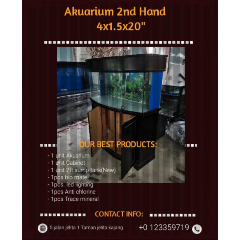 ตู้อาคูเรียมมือ2 L4xW1.5xH20"