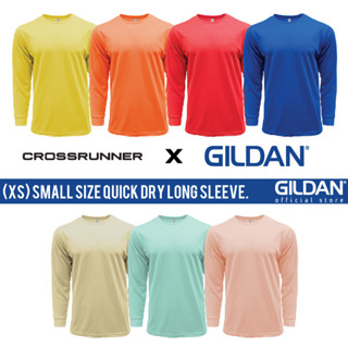 Gildan x CROSSRUNNER (XS) เสื้อยืดแขนยาว แบบแห้งเร็ว ขนาดเล็ก สําหรับผู้ชาย และผู้หญิง CRR70400