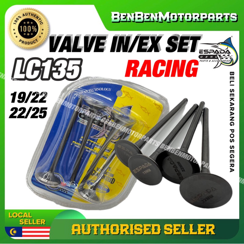 ชุดวาล์ว ESPADA RACING LC135 (19/22)(20/22)(22/24)(22/25) RACING VALVE LC135 VALVE RACING Y15 ESPADA