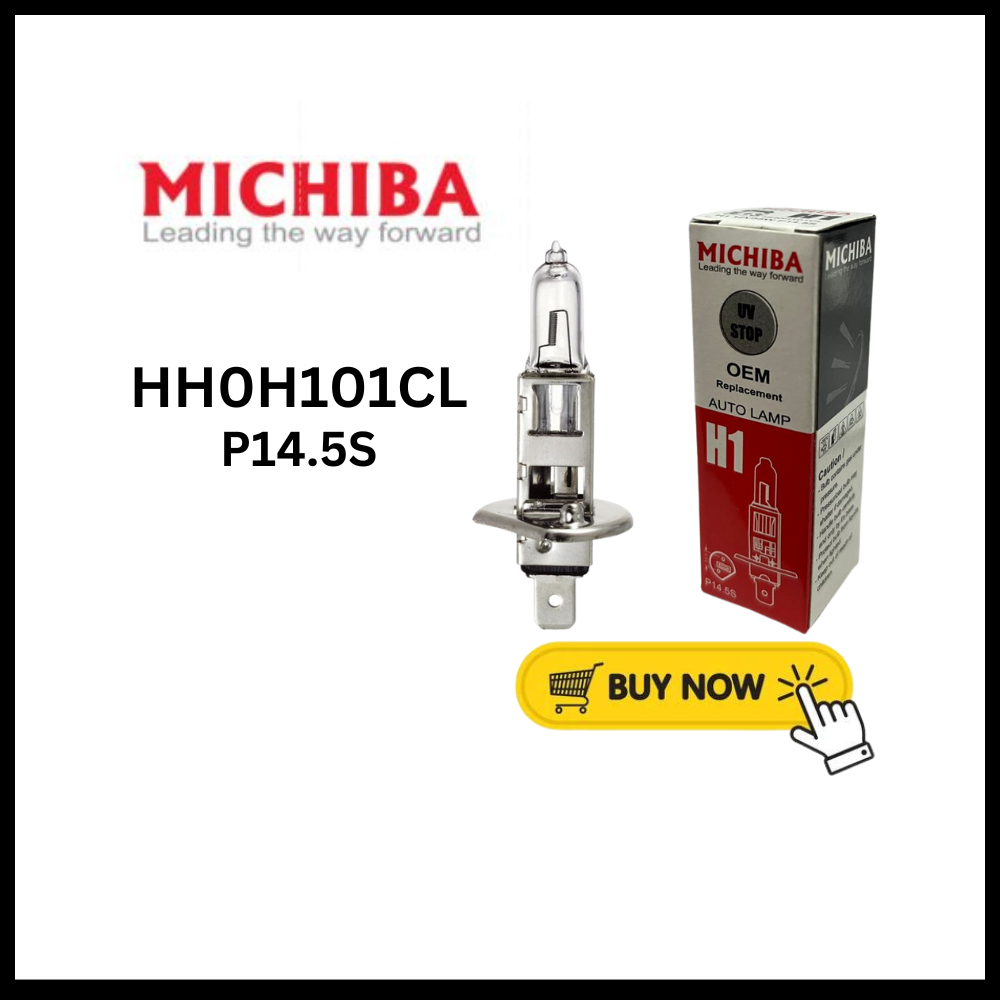 MICHIBA ไต้หวัน H1 หลอดไฟฮาโลเจน 12 V 55 W ไฟหน้ารถ Mentol Lampu Kereta อะไหล่ HH0H101CL -1 ชิ้น