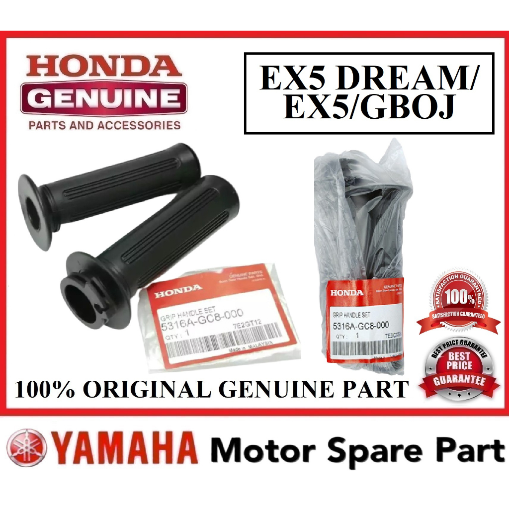 HONDA EX5 HANDLE GRIP 0 53165-GC8-000 53166-GC8-000 SARUNG TANGAN HANDLE GETAH GRIP EX5 DREAM EX5