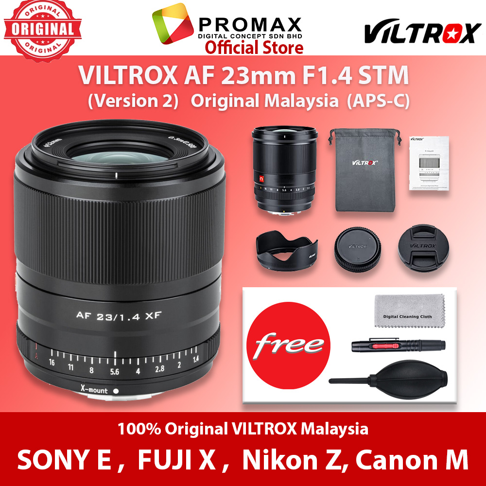 Viltrox AF 23mm f1.4 Compact FUJIFILM X CANON EOS M SONY E Nikon Z mount เลนส์โฟกัสอัตโนมัติ APS-C