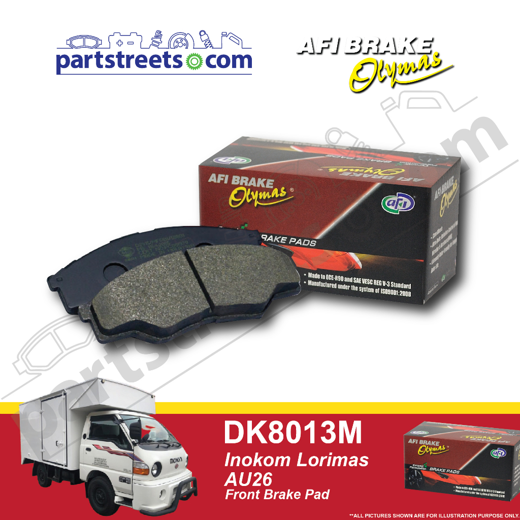 ผ้าเบรคหน้า Olymas - Hyundai Grace H100,150 - DK8013M (1 ชุด)