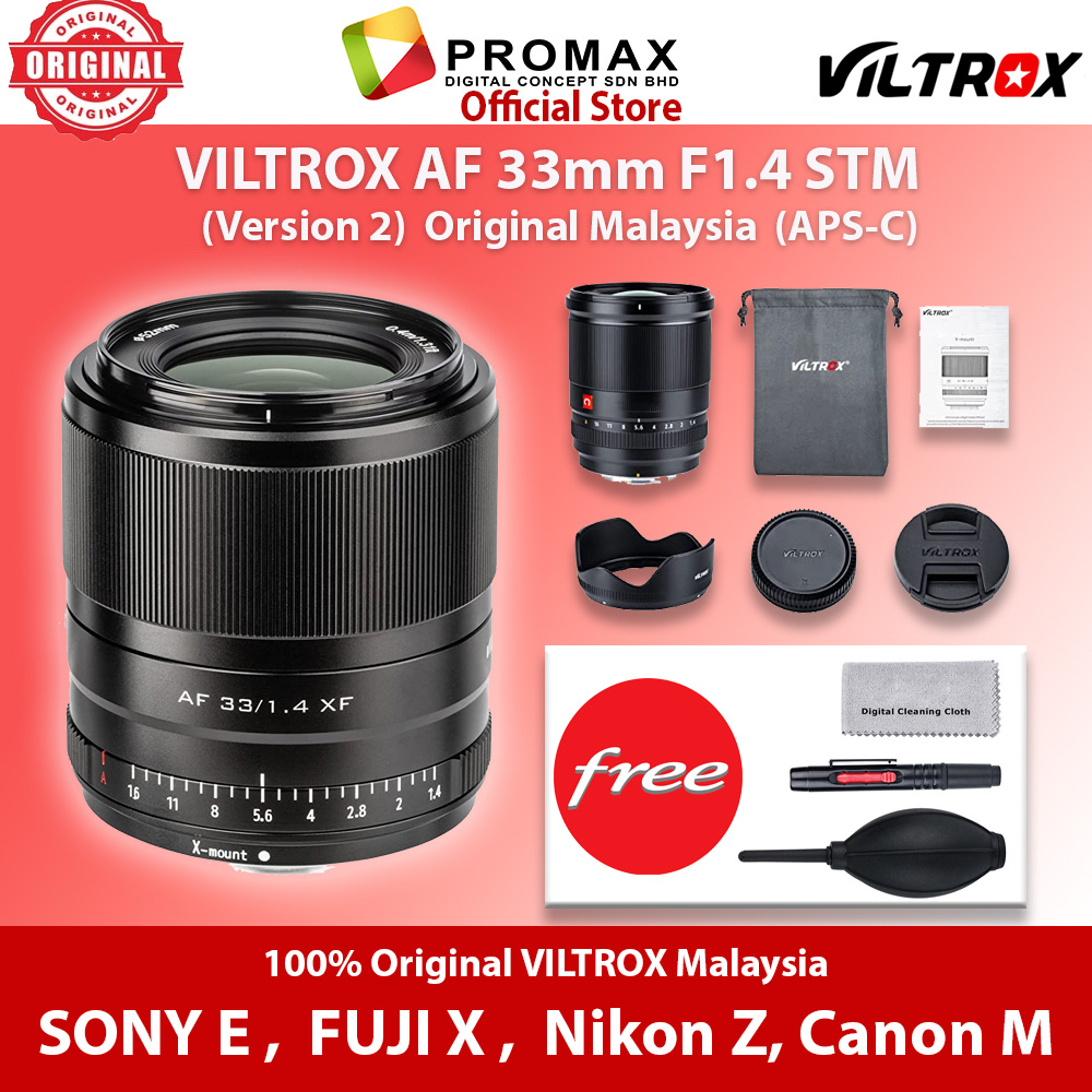VILTROX AF 33 มม.MKII f1.4 APS-C Prime Autofocus เลนส์สําหรับ Fuji X XF CANON AF EOS M SONY E mount