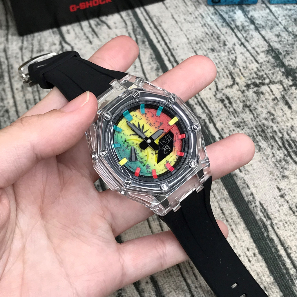 GA-2100 GA-2100AP 22 RASTA TMJ CUSTOM TO AP ,TRANSPARENT HEAD/AUOLIGHT
