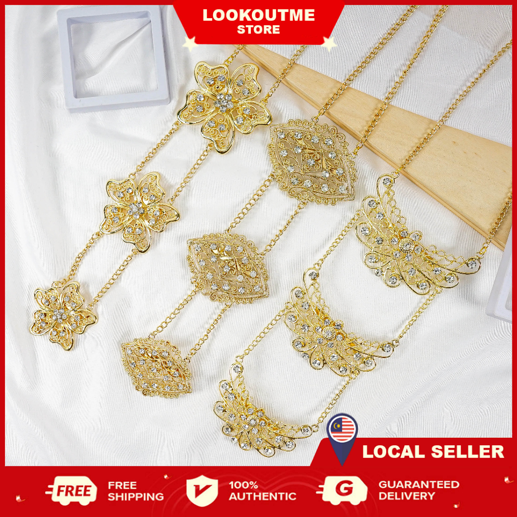 เข็มกลัด Pin Doh Kebaya Dress Luxury Chain เข็มกลัด Nyonya Gold สร้อยคอเงิน Muslimah แฟชั่น