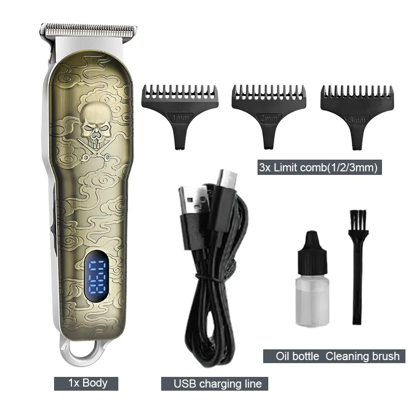 GEEMY Trimmer Beard & Hair สําหรับผู้ชาย,ไร้สาย T-Blade Outliner Trimmer, ปัตตาเลี่ยนผมไฟฟ้าสําหรับต
