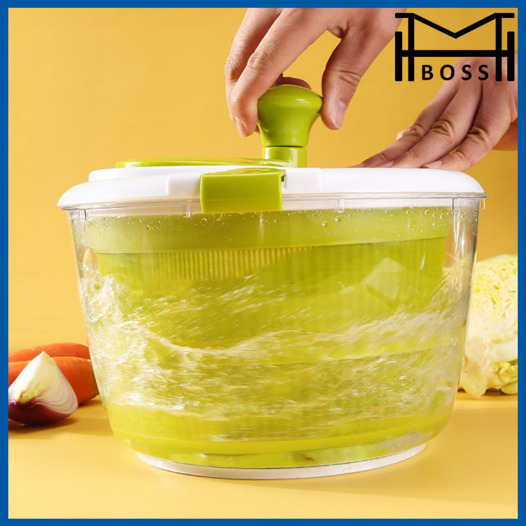 SALAD SPINNER PEMUTAR SALAD WASHING SPINNER SALAD WASHER CUCI SALAD DEHYDRATOR DRYING SALAD น้ําตะกร