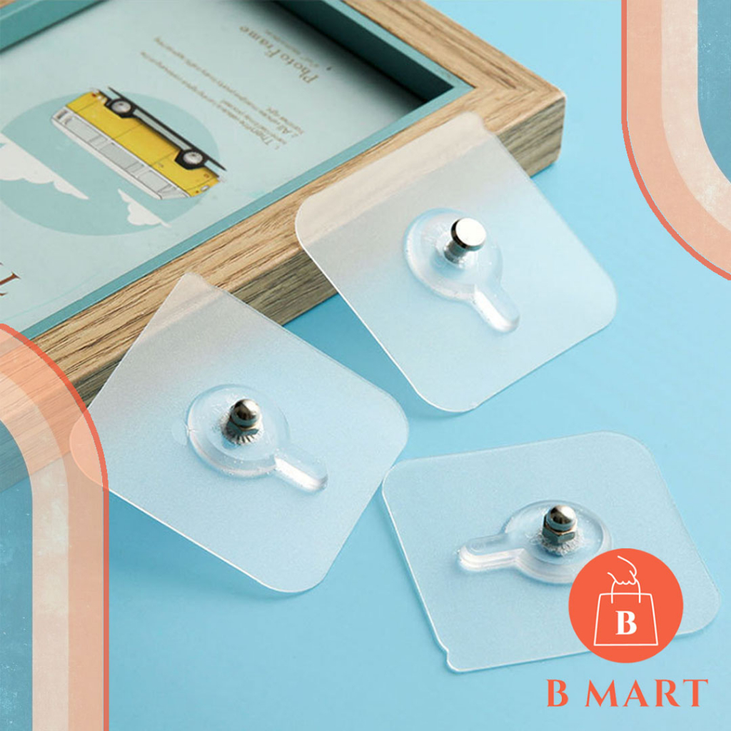 เจาะฟรีตะขอติดผนัง SCREW HOOK PHOTO FRAME HOOK STRONG SEAMLESS STICKER BATHROOM KITCHEN USE