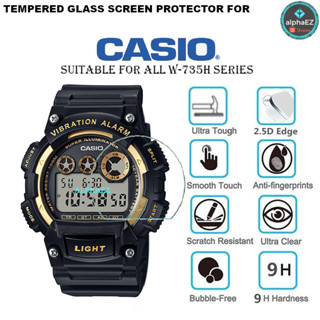 Casio W-735H SERIES 9H ฟิล์มกระจกนิรภัยกันรอยหน้าจอนาฬิกา W735H W735