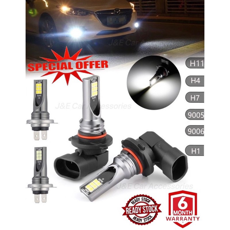 หลอดไฟหน้า LED 9005 HB3 9006 HB4 1 ชุด