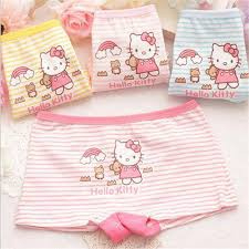 Hello Kitty Boxer Suit อะนิเมะการ์ตูน Kitty เด็กผู้หญิง Boxer Seluar Dalam Perempuan Design Hello Ki