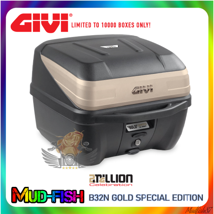 GIVI B32 / B32GOLD BOLD MONOLOCK TOP CASE BOX LIMITED EDITION GOLD 2MILLION + เสื้อยืดฟรี
