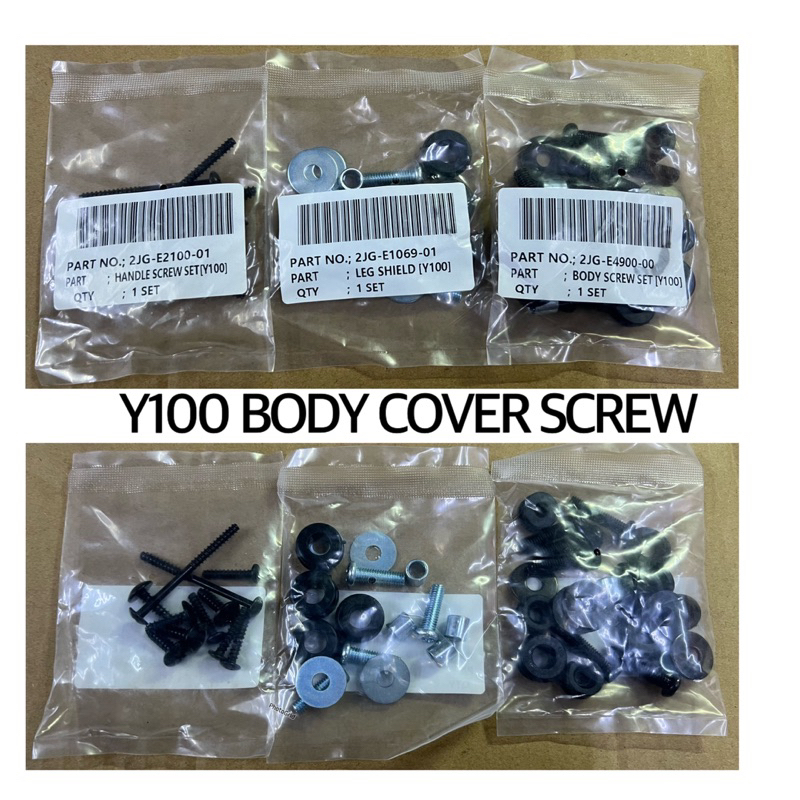 YAMAHA Y100 BODY COVER SCREW SET LEG SHIELD HANDLE SCREW SET