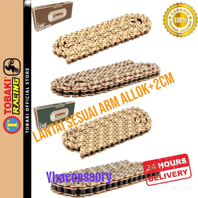 โทบากิ ​​​​​​​Racing Gold O-Ring Chain โซ่รถจักรยานยนต์ Rantai มอเตอร์ 428H428Hx132L / 415Hx124L / 4