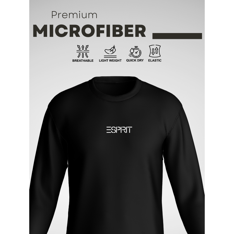 JERSEY JERSI MICROFIBER Esprit lengan panjang dri-fit เสื้อผู้หญิงกีฬาผู้ชายผู้หญิงแขนยาว
