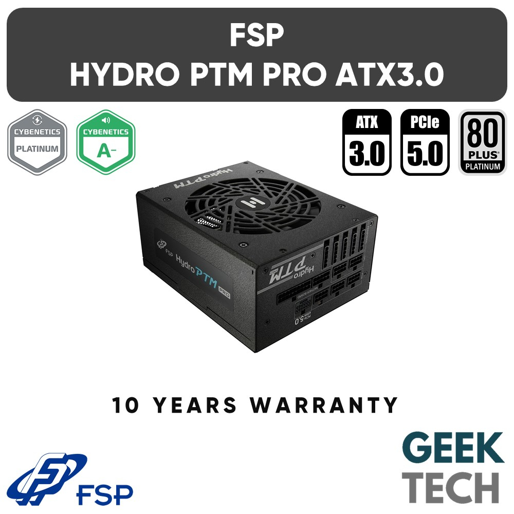 FSP Hydro PTM Pro ATX3.0 (PCIe5.0) 80 Plus Platinum Full Modular Power Supply PSU 850 W/1000 W/1200 