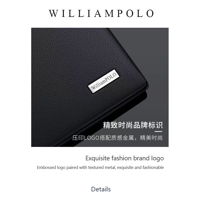William POLO wallet - กระเป๋าสตางค์ผู้ชายใหม่ หนังยาว bissness กระเป๋าสตางค์ความจุขนาดใหญ่ 头层牛皮男士包