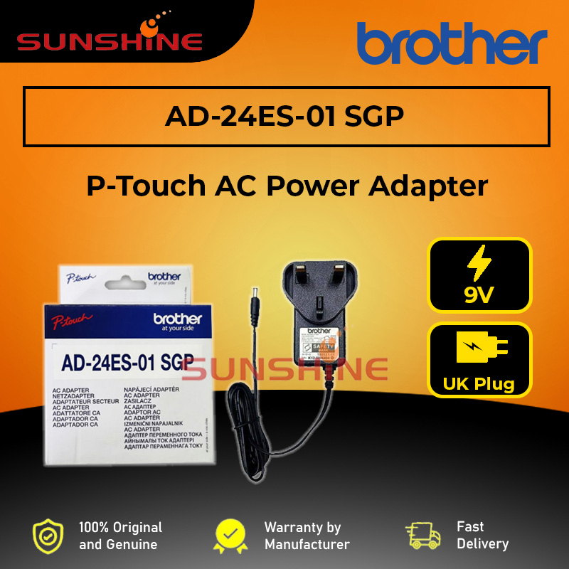 Brother P-Touch อะแดปเตอร์ไฟ AC AD24ES-01 9v PT-D210 PT-E110VP PT-H110 PT-P300BT