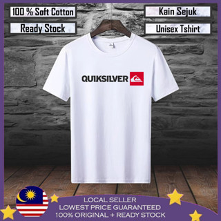 เสื้อยืดผ้าฝ้าย 100% พิมพ์ลาย QUIKSILVER BAJU LELAKI PEREMPUAN UNISEX