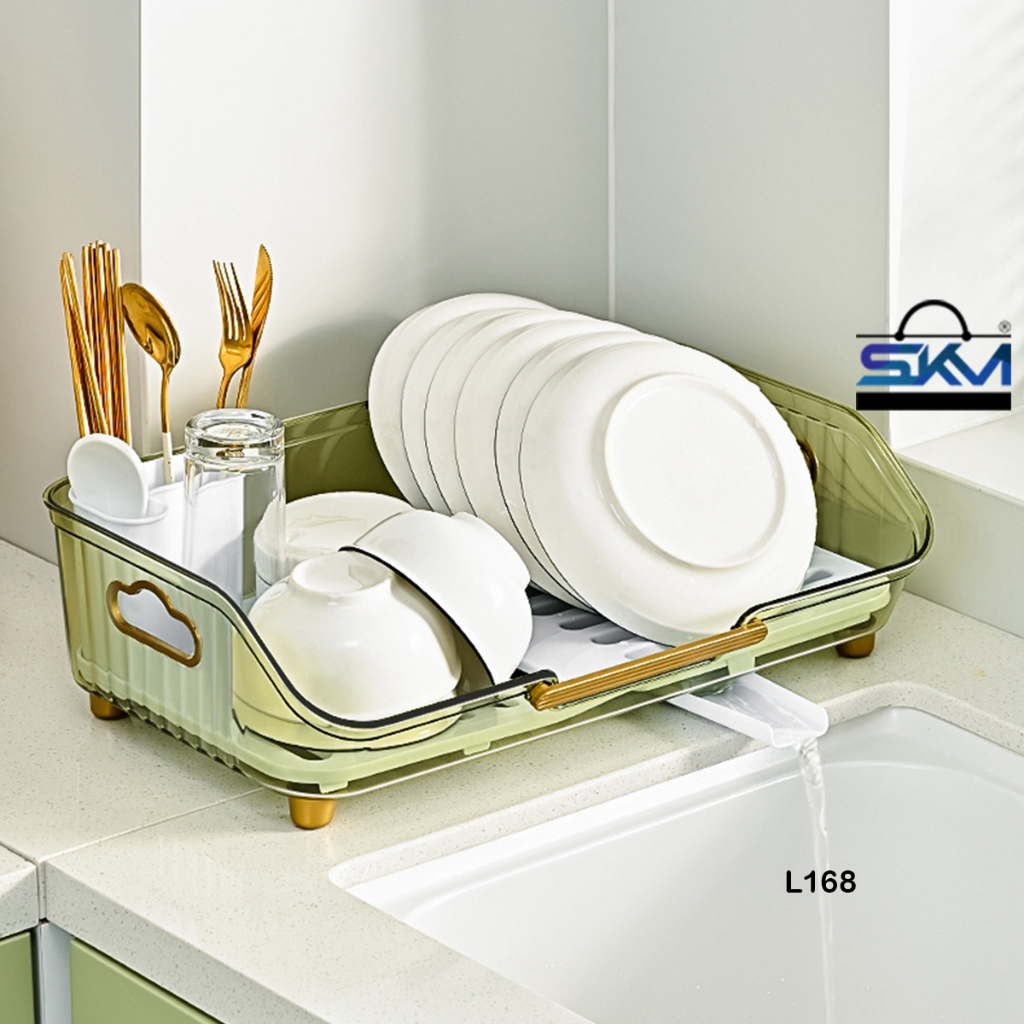 SKM Kitchen Rack Bowl Plate Utensils Organizer Draining Dish Shelf Rak Pinggan L168