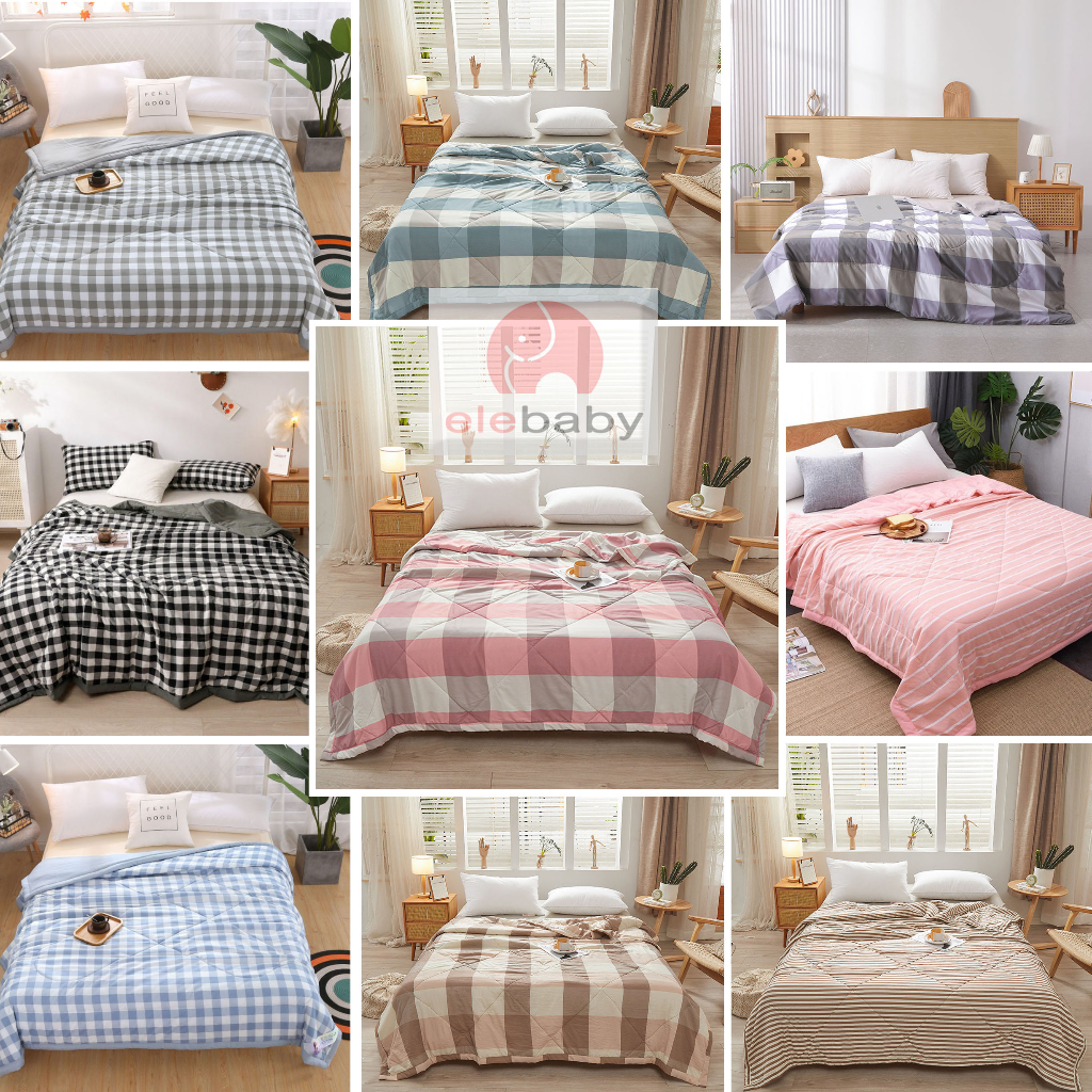Elebaby BLANKET COTTON SUPER SOFT SUMMER BLANKET WASHABLE QUILTER/COMFORTER/SELIMUT TEBAL
