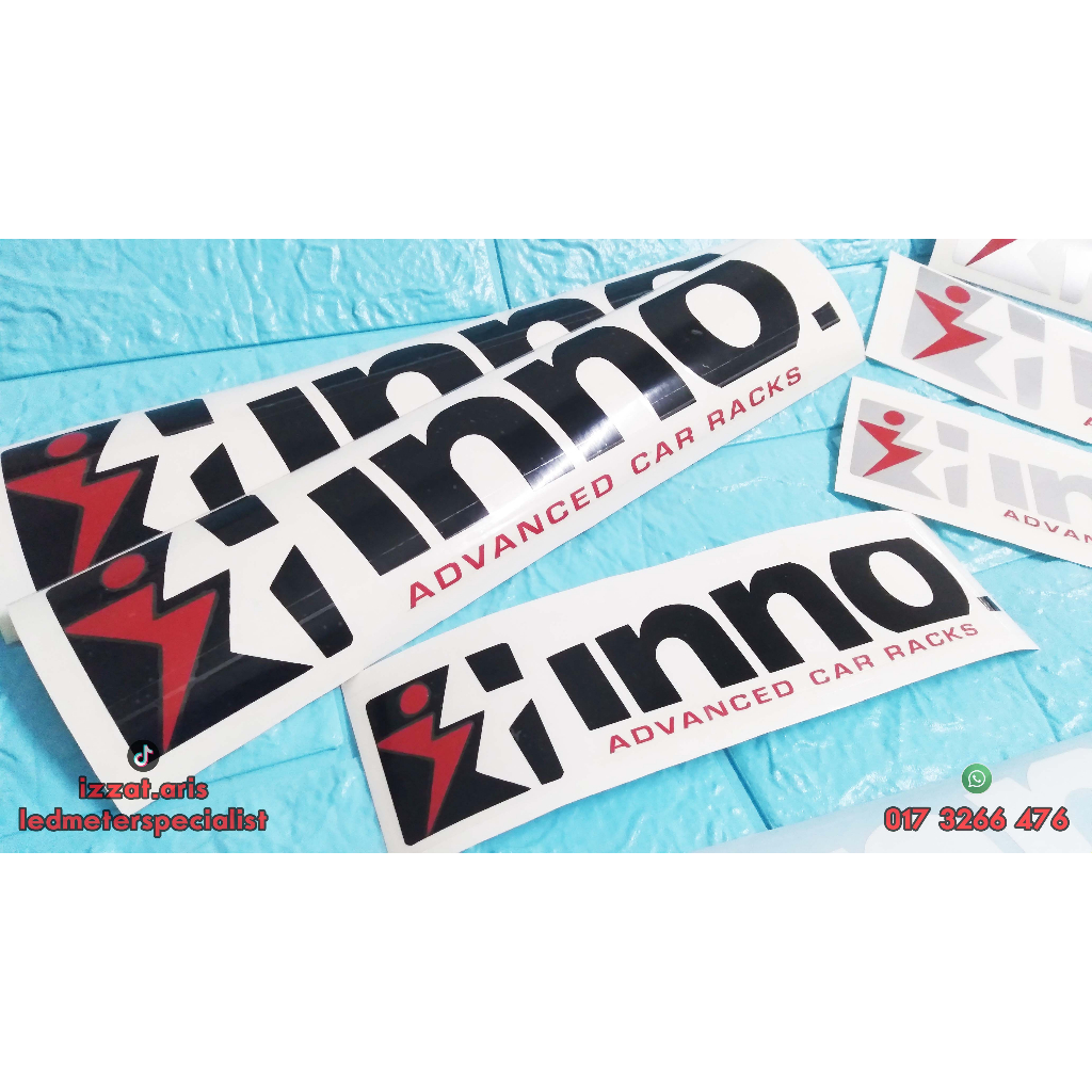INNO VINYL STICKER ADVANCED CAR ROOF RACKS (11.5in หรือ 8in) Kanan Kiri Belakang