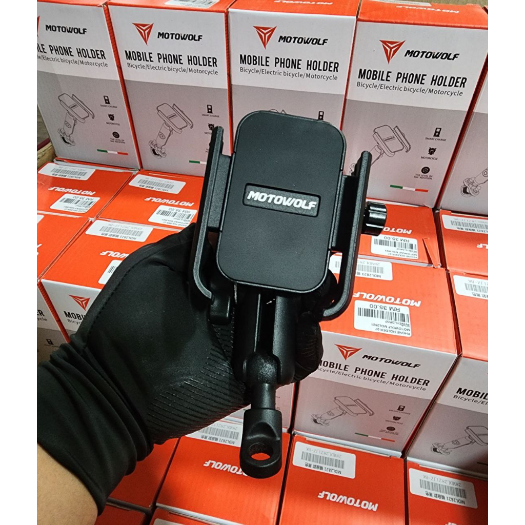 MOTOWOLF Phone Holder MDL 2821 Motorcycle GPS Handphone Bracket Bike Motor