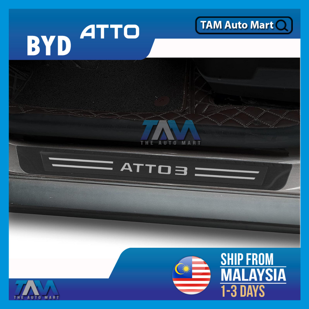 Byd Atto 3 2022-ฝาครอบขั้นตอนประตูรถสแตนเลสปัจจุบันสวมใส่-Resist & Scratching-Resist ตัวป้องกันบันได