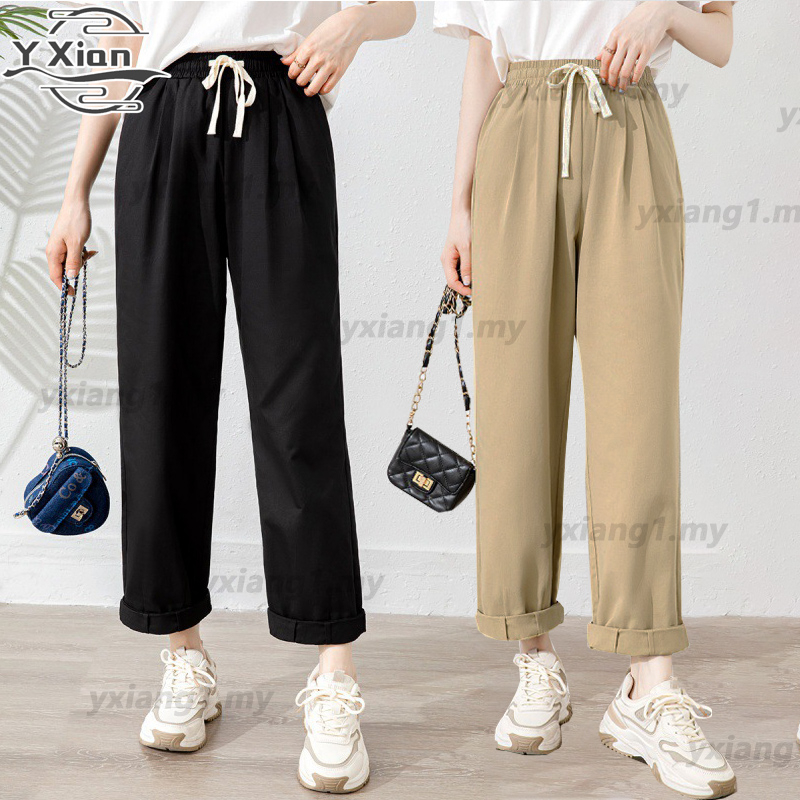 Seluar Perempuan สีดํา Slack Wanita Slack กางเกงผู้หญิงตรงตัดกางเกงผู้หญิงกางเกงหลวม Palamo กางเกง S